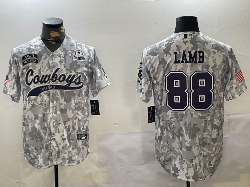 Men Dallas Cowboys #88 Lamb Nike Arctic Camo 2024 Salute to Service Limited NFL Jersey style 6